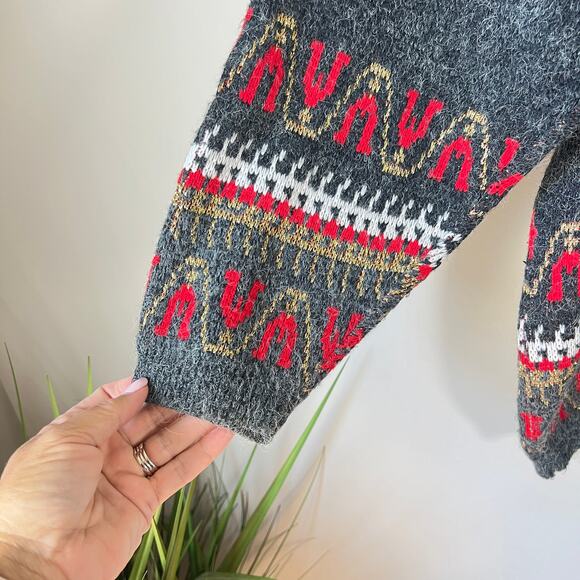 Vintage 1980's Country Concepts Mock Neck Christmasy Metallic Sweater‎ XL - Picture 4 of 8